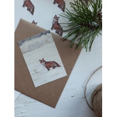 Mydesignpictures kartīte 10*7 cm Fox in a winter landscape